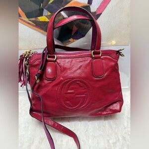 GUCCI-308362 493075 Soho Tassel Red Patent Leather 2-Way Bag